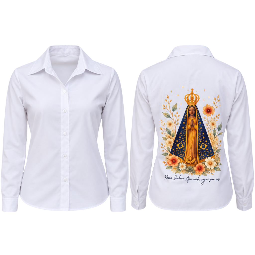 Camisa Social Feminina Nossa Senhora Aparecida