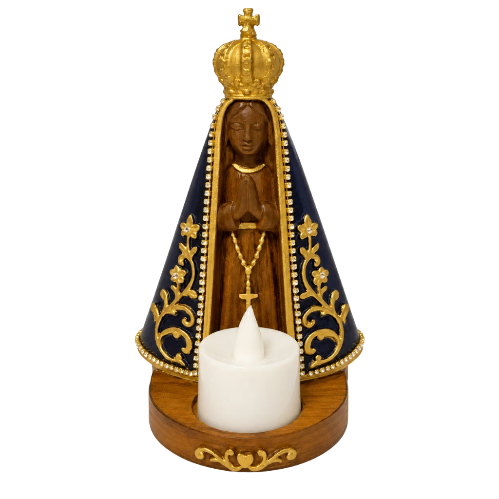 Imagem Nossa Senhora Aparecida 3D com Porta-Vela