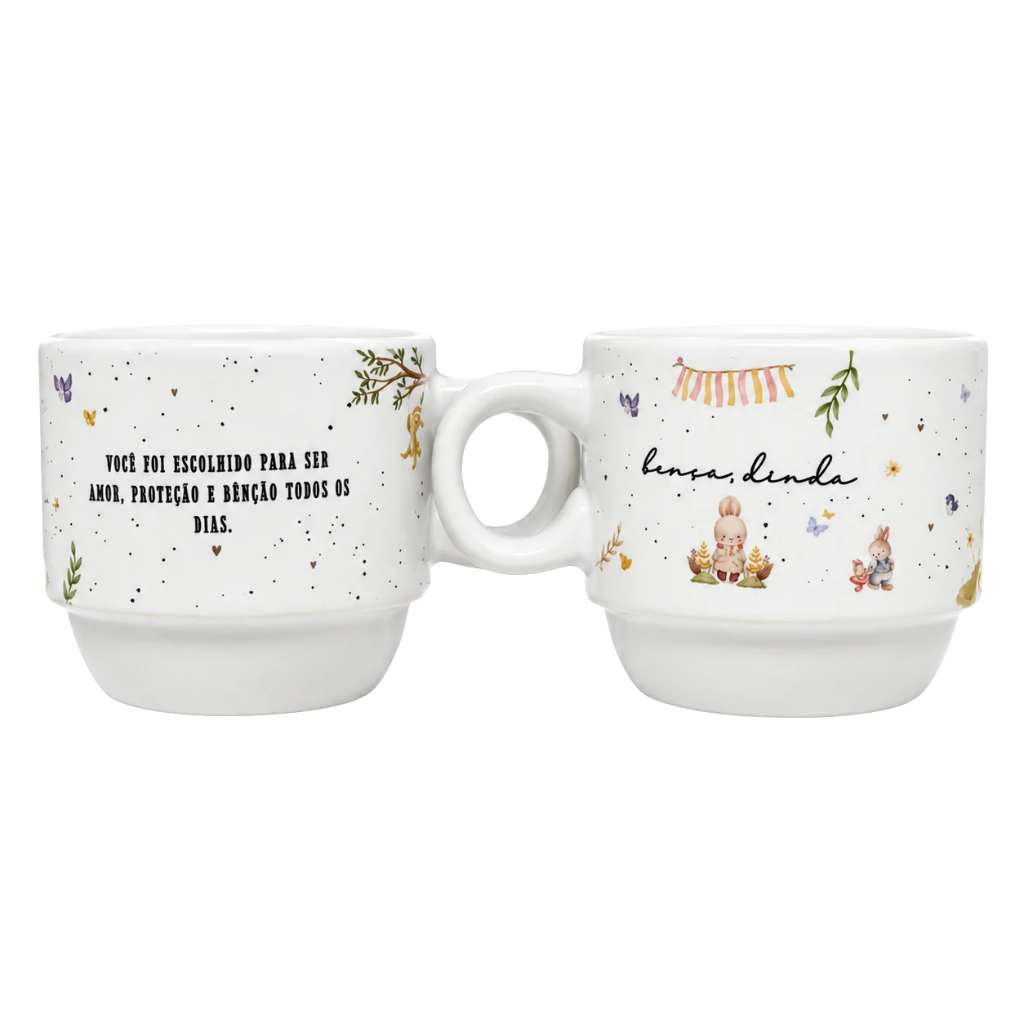 Kit Xícaras Dinda e Dindo