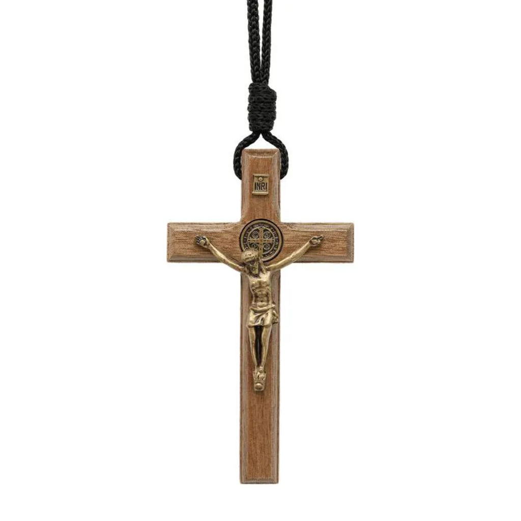 Crucifix Necklace with Crown Design, 9cm