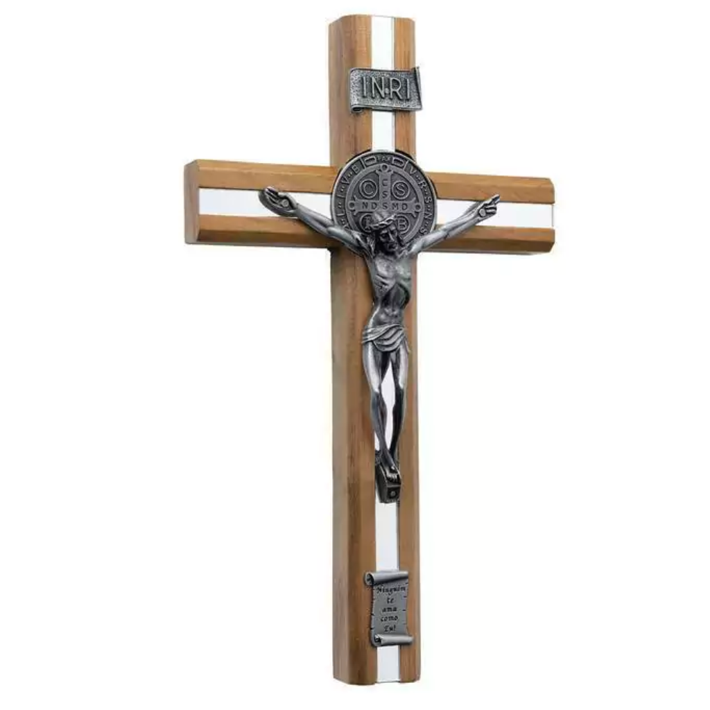 Crucifixo em Madeira Espelhado 26cm