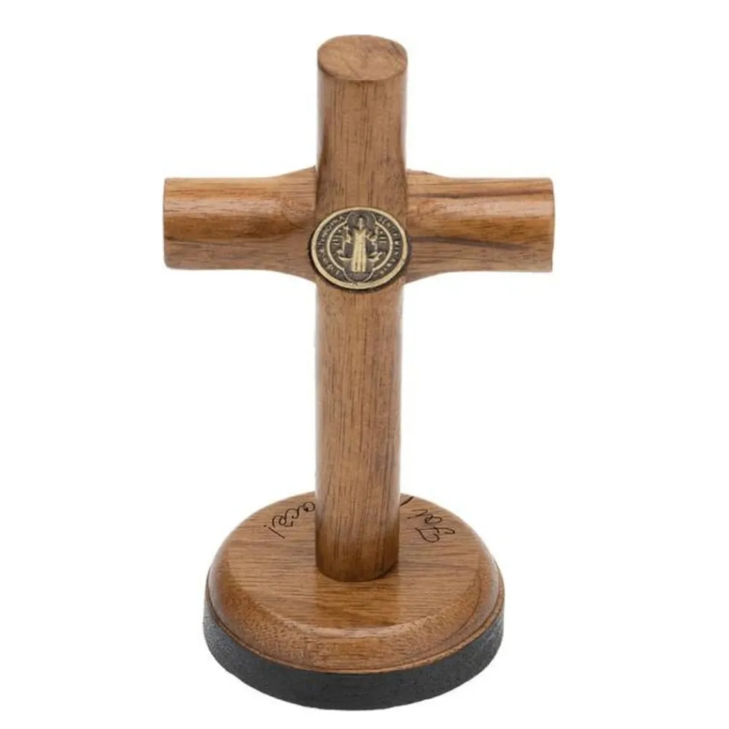 Crucifixo Mad Cilíndrica 07cm C/ São Bento