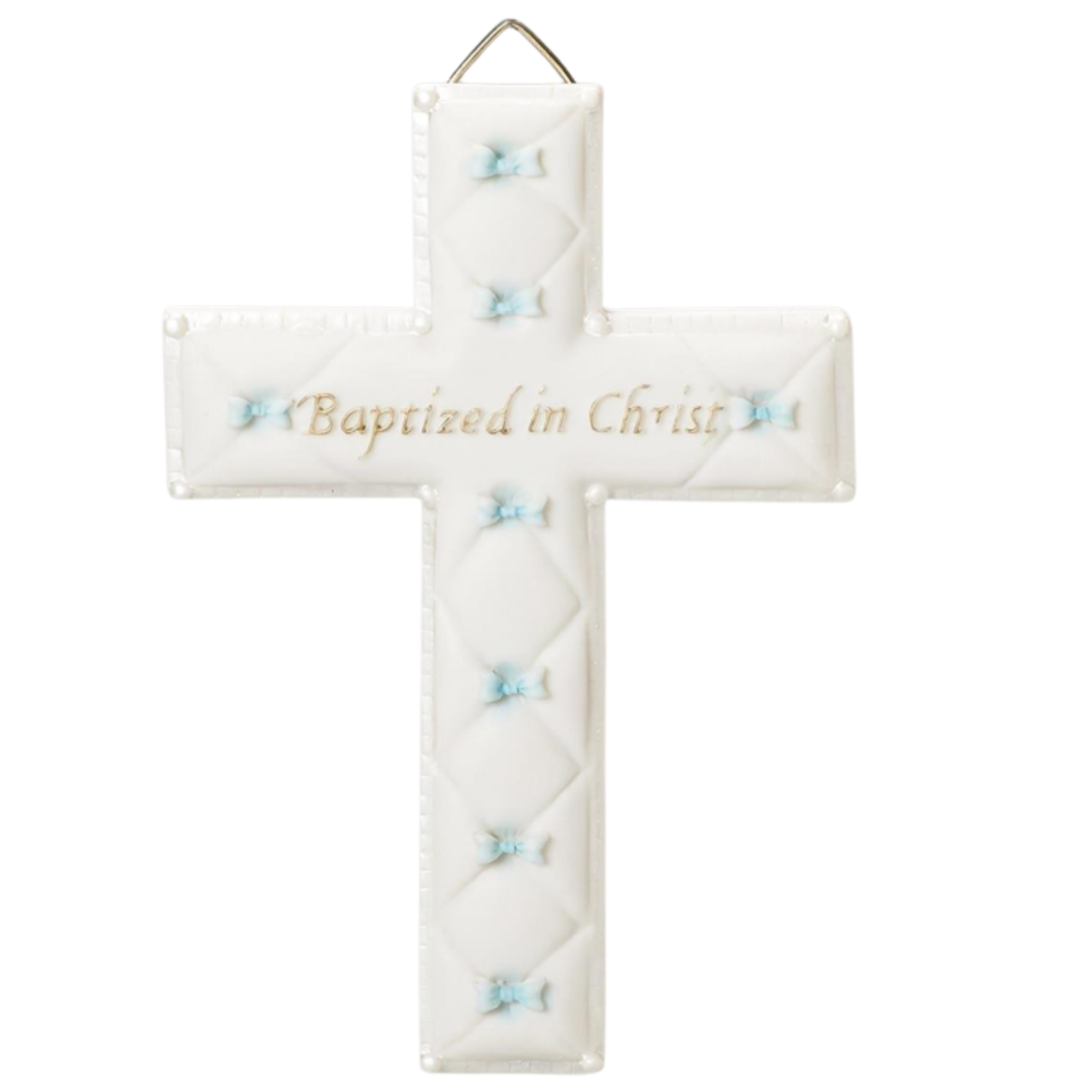 Cruz de Parede de Batismo para Menino 16,5 cm