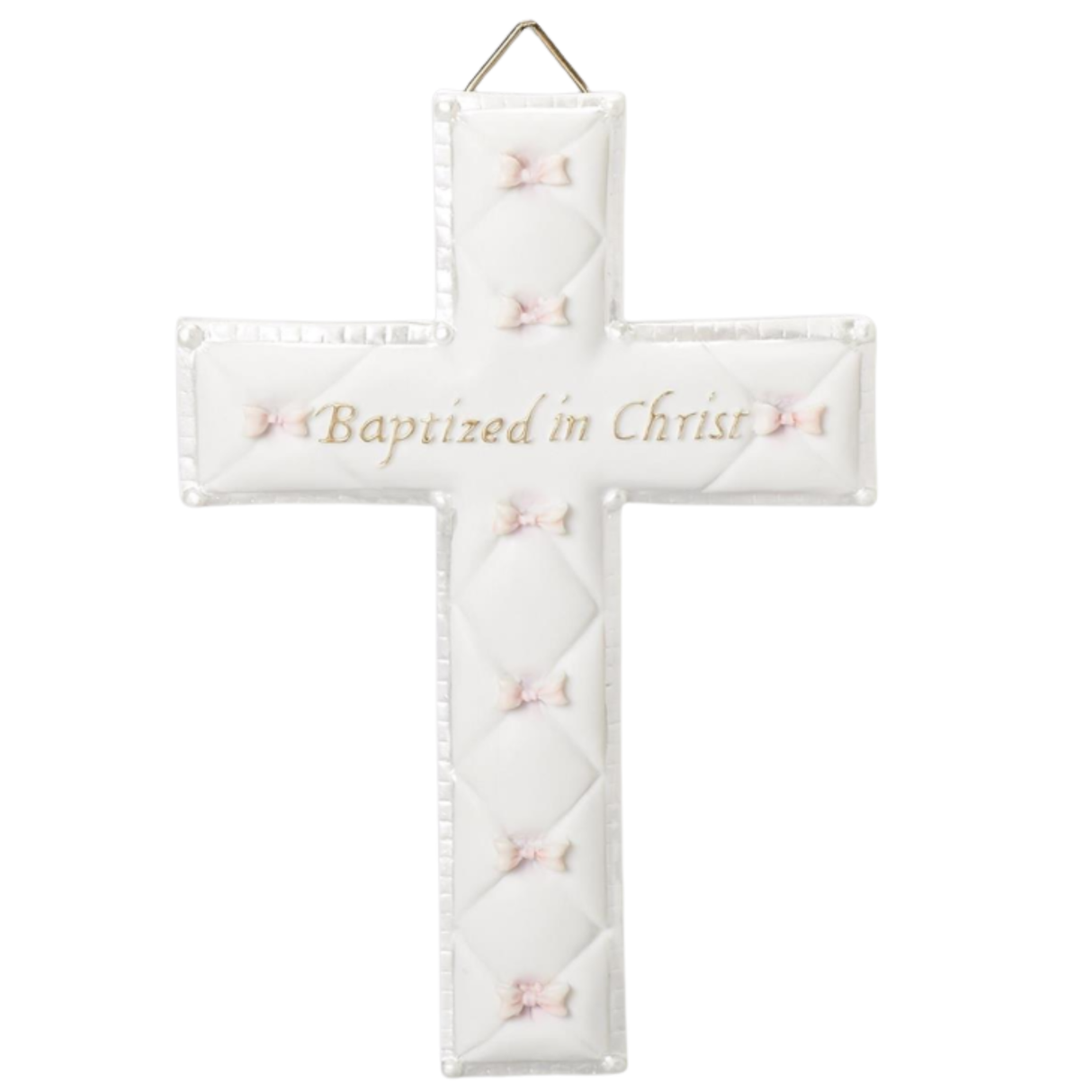 Cruz de Parede de Batismo para Menina 16,5 cm