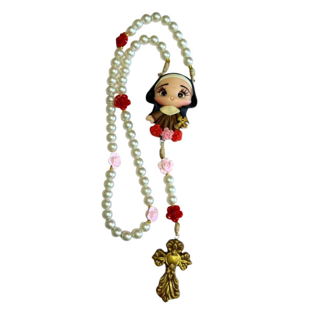 Saint Therese Rosary – Pearly Brilliant