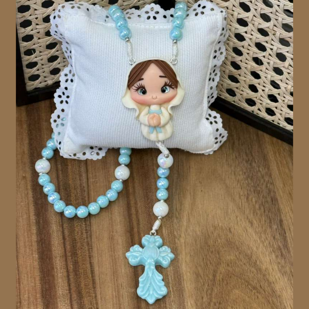 Our Lady of Lourdes Rosary – Pearly Blue