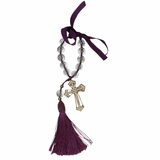 Dezena para carro crucifixo c/ strass