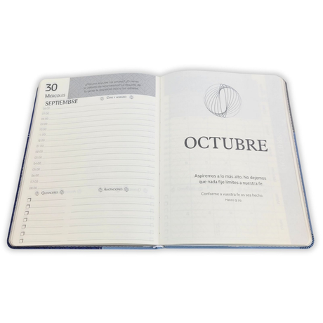 Agenda Ejecutiva 2026 Tesoros de Sabiduría Azul y Gris