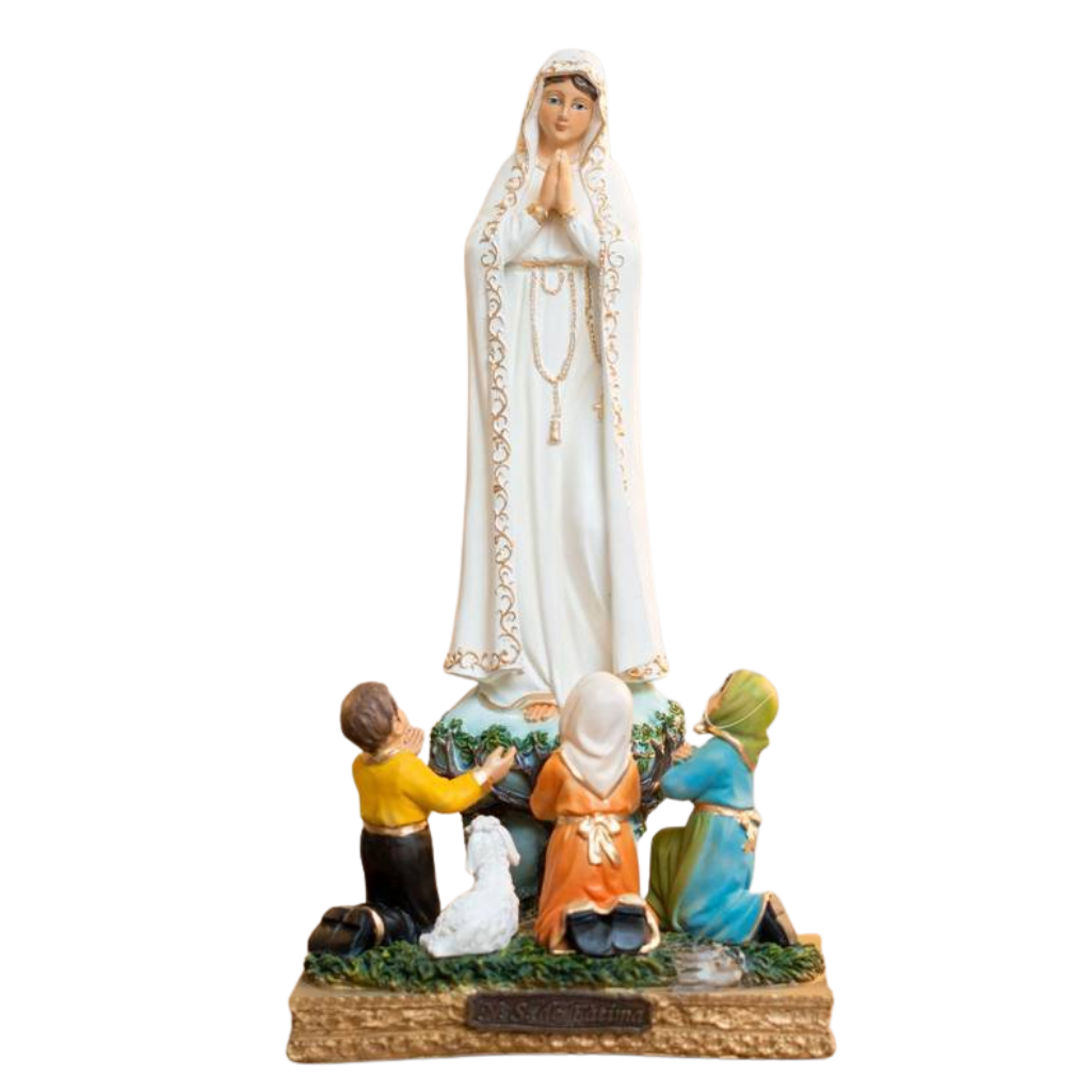 N. Sra. de Fátima (Com Pastores) 30cm Resina