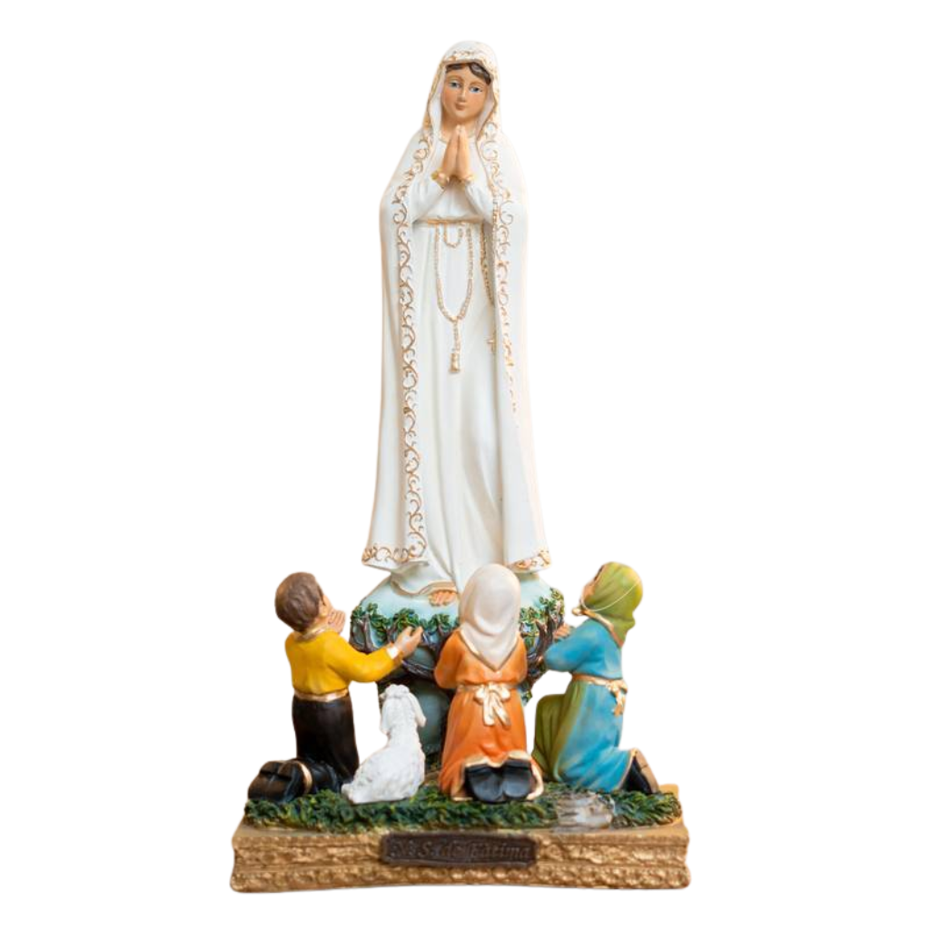 Our Lady of Fatima (With Shepherds) 20cm Resin