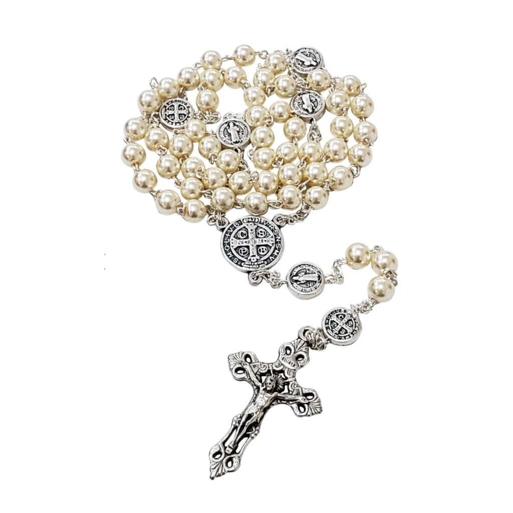 Saint Benedict Pearly Italian Rosary