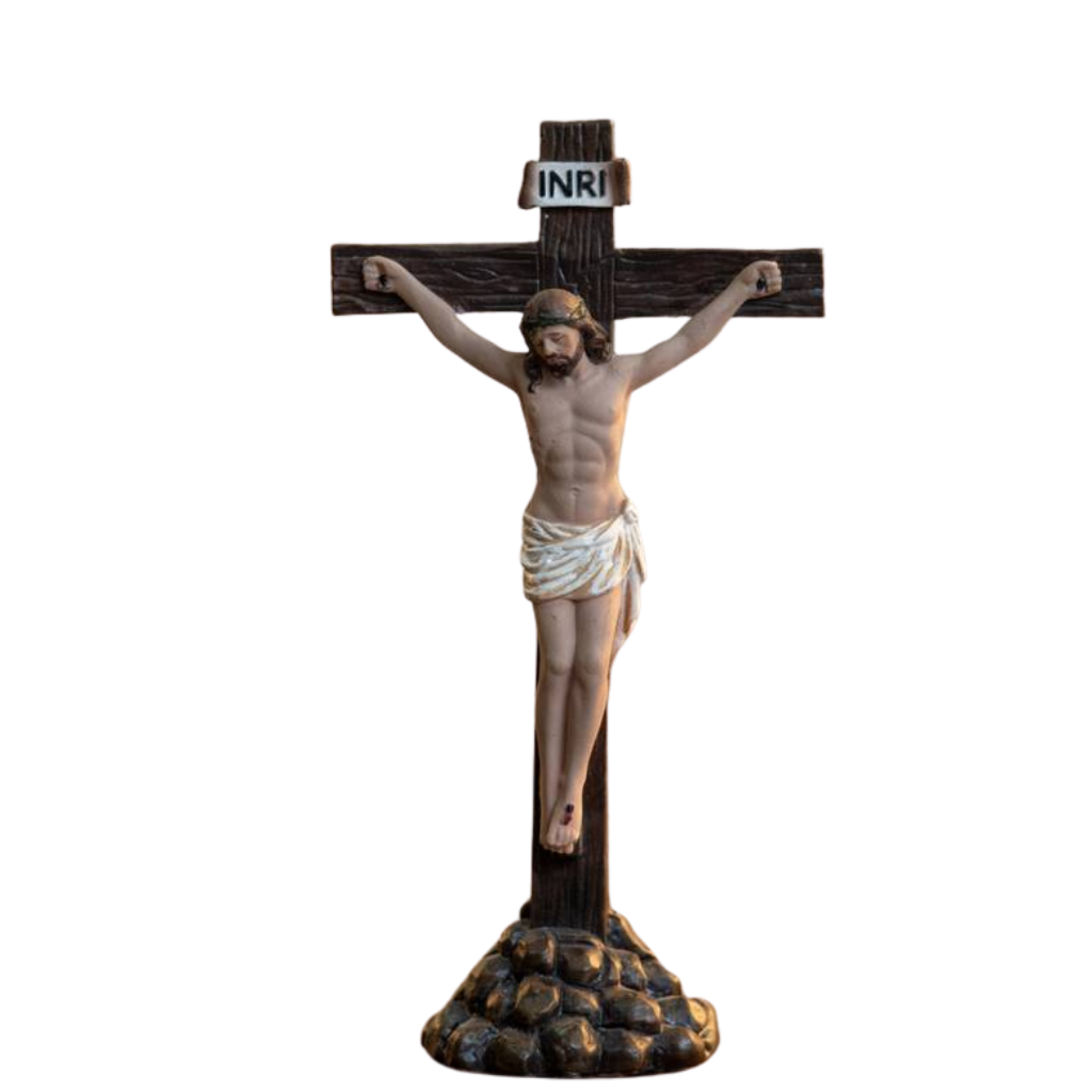 Crucifixo de Mesa 13cm Resina