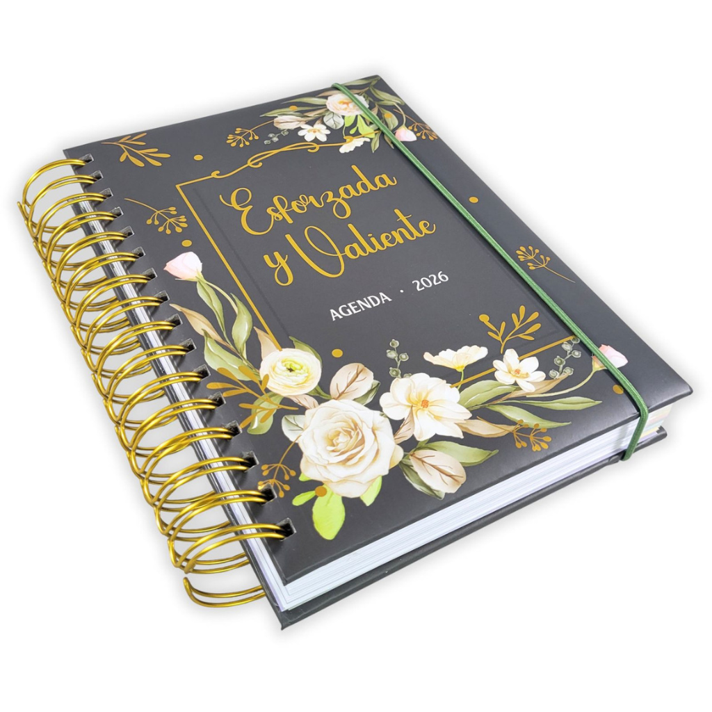 Agenda Esforzada y Valiente 2026 Negro y Verde