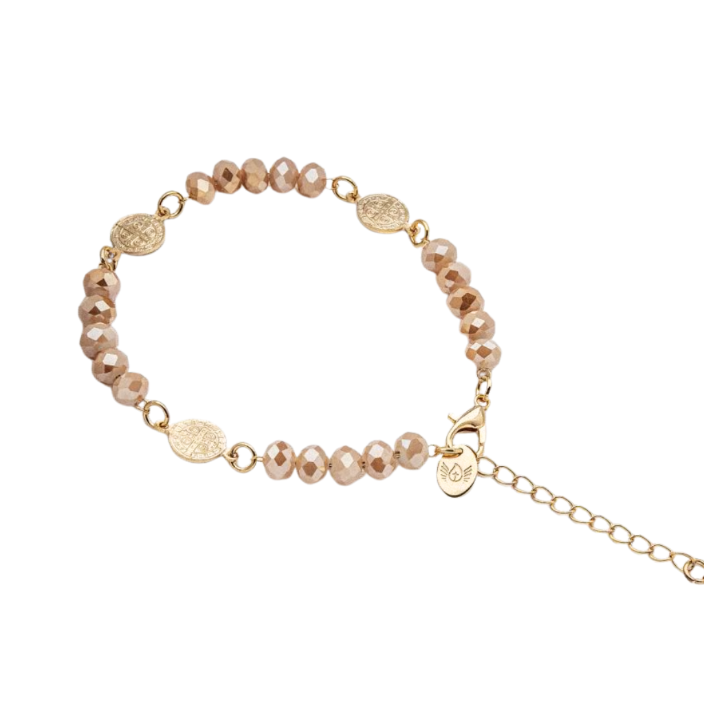 Rosary bracelet with St. Benedict medal.