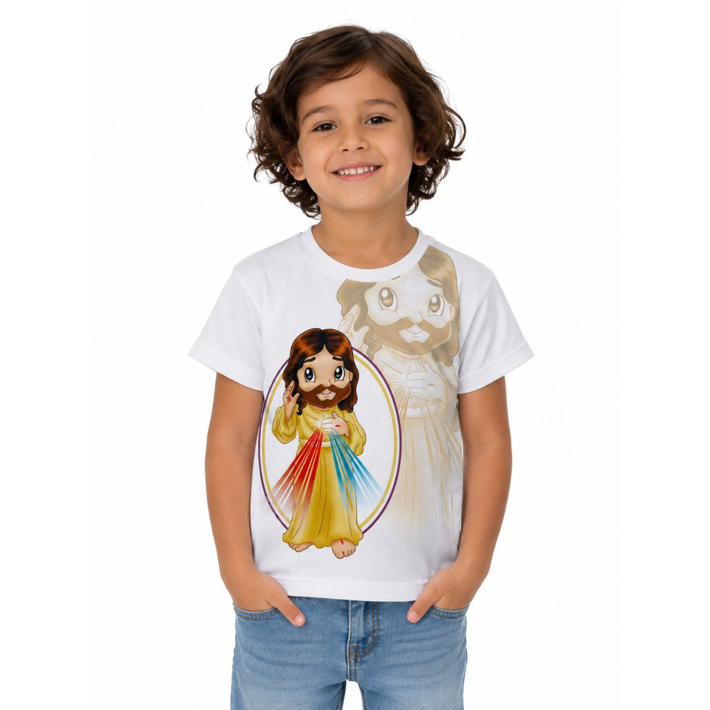 Camiseta Infantil Jesus Misericordioso