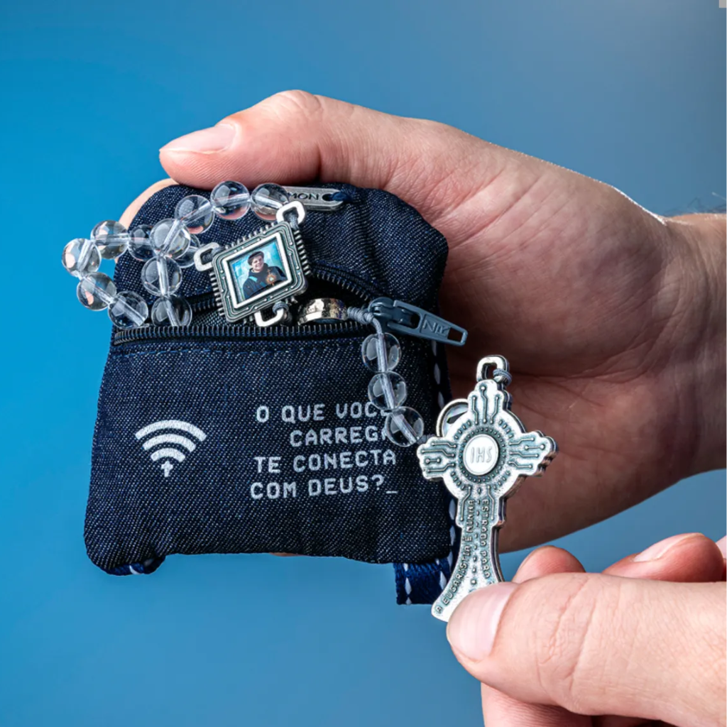 Terço Carlo Acutis Cristal