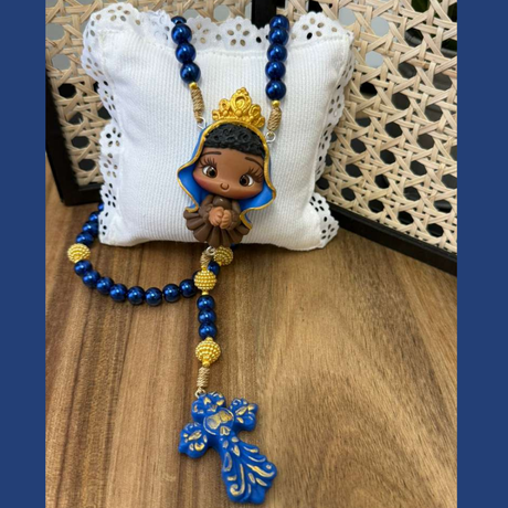 Terço Nossa Senhora Aparecida – Azul