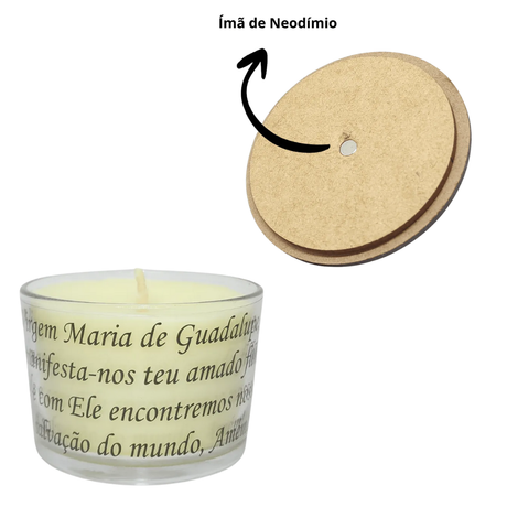 Vela Aromática Nuestra Señora de Guadalupe Tarro de Cristal con Tapa