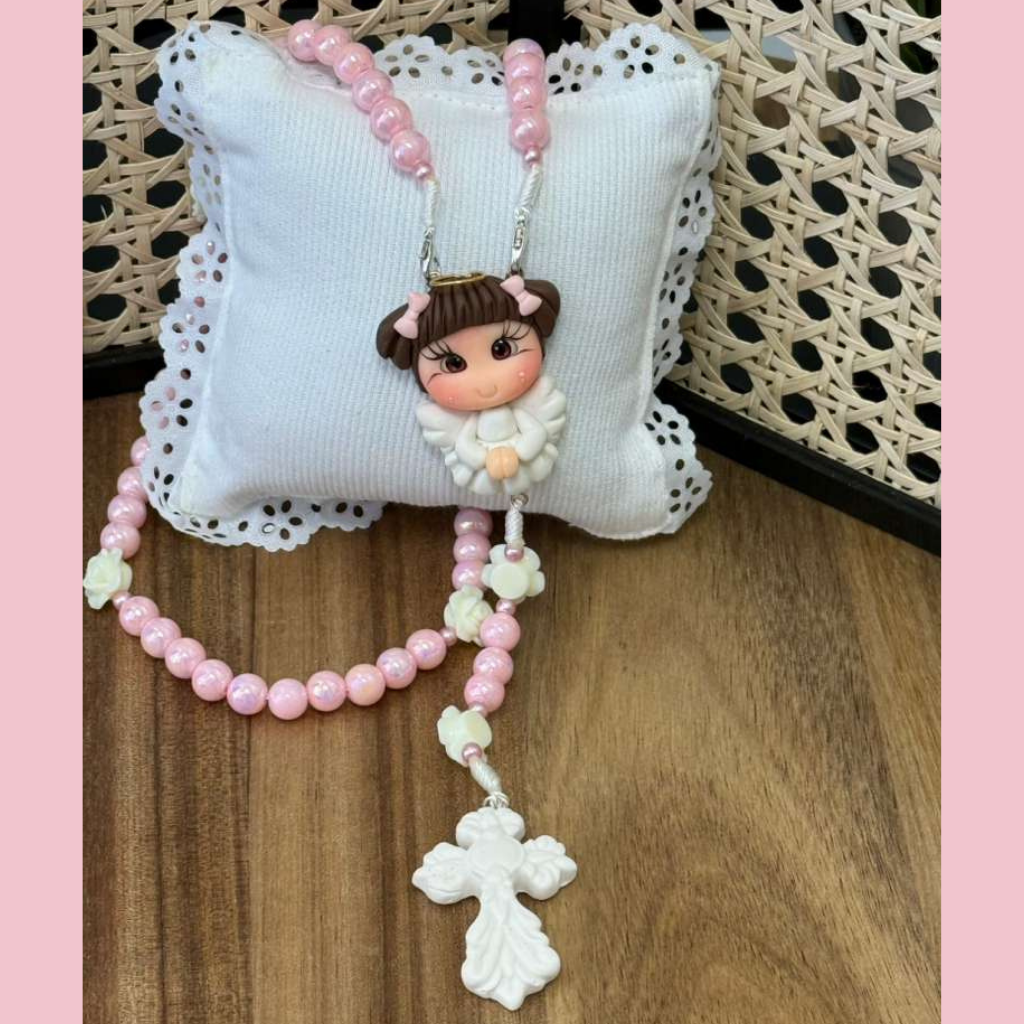 Terço Anjinha – Rosa Iridescente