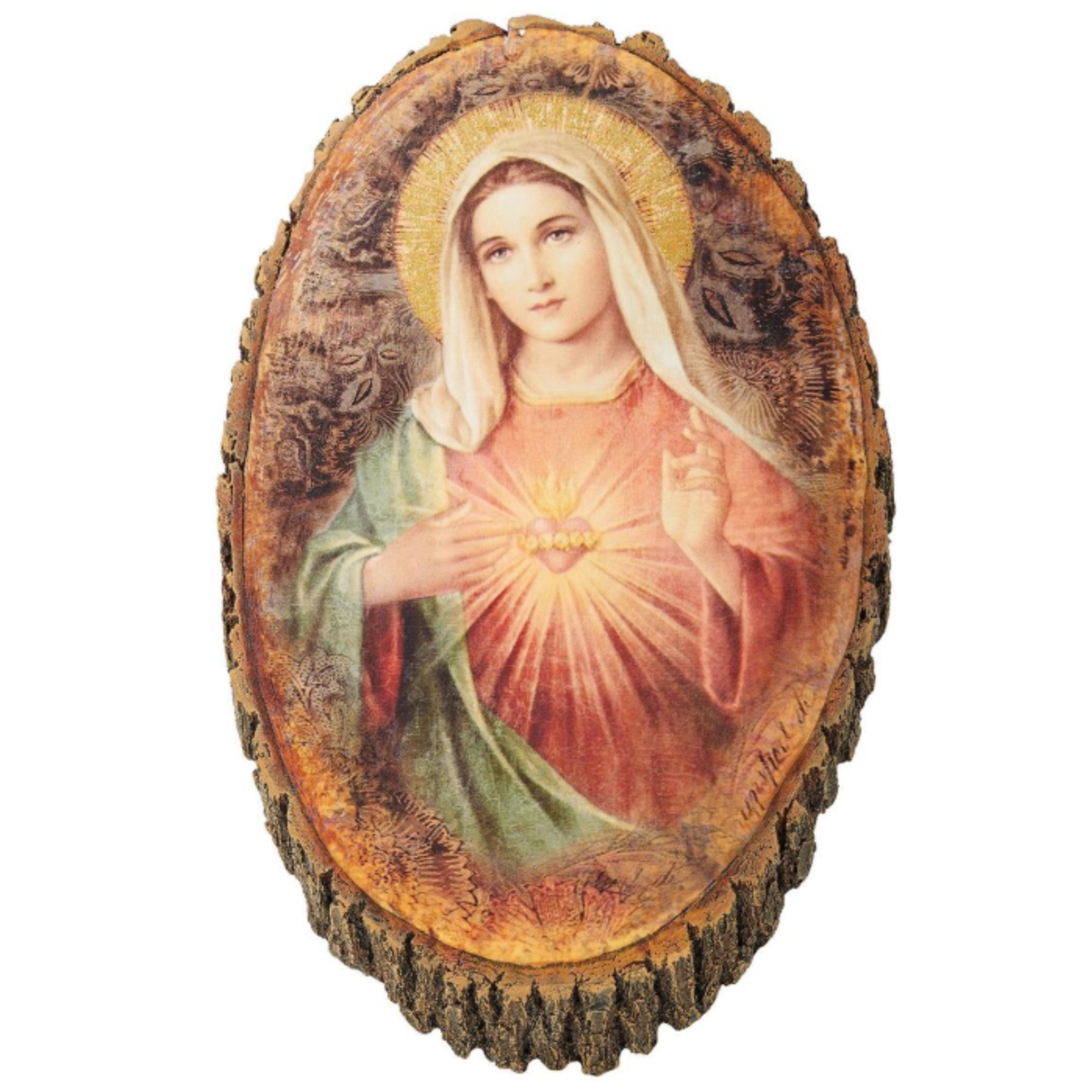 Immaculate Heart of Mary Wooden Plaque 31.1 cm