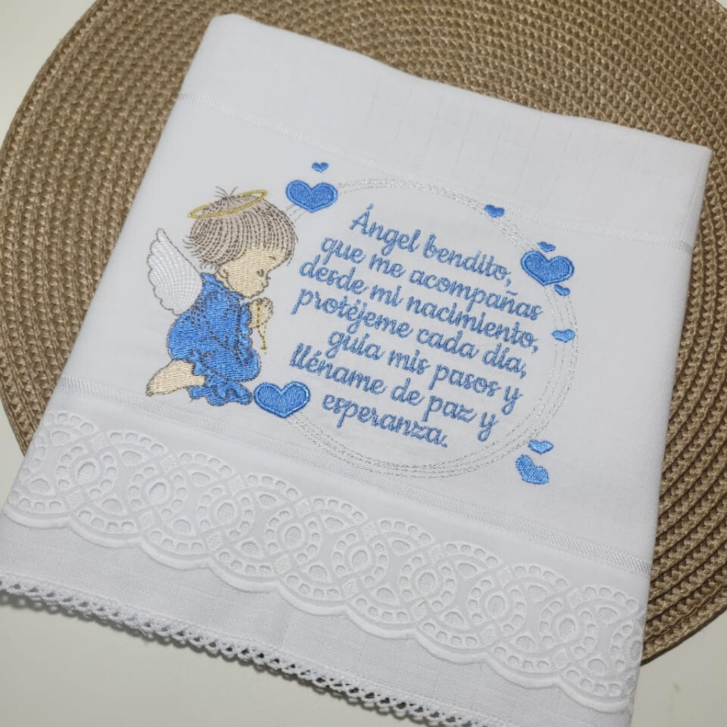 Fralda de Boca Anjinho - Azul - Espanhol