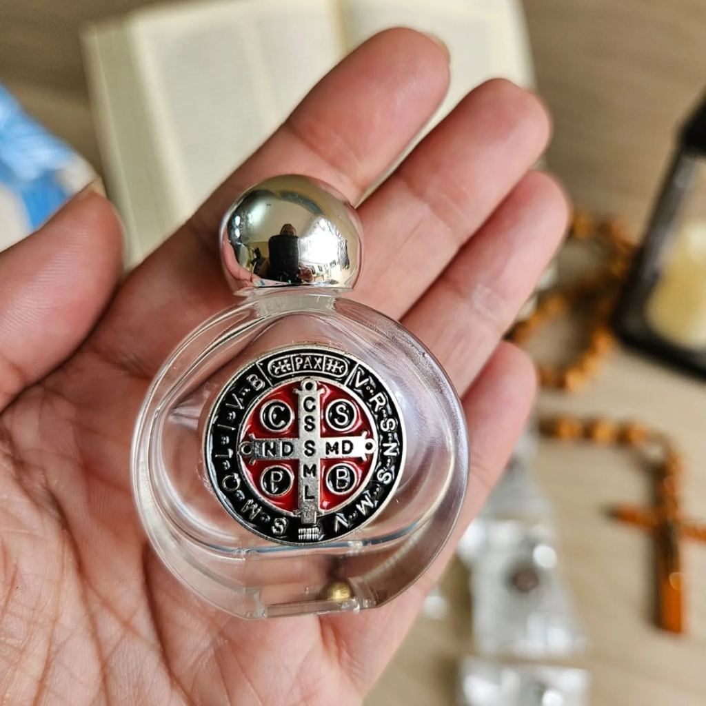 Saint Benedict Glass Bottle – 6cm