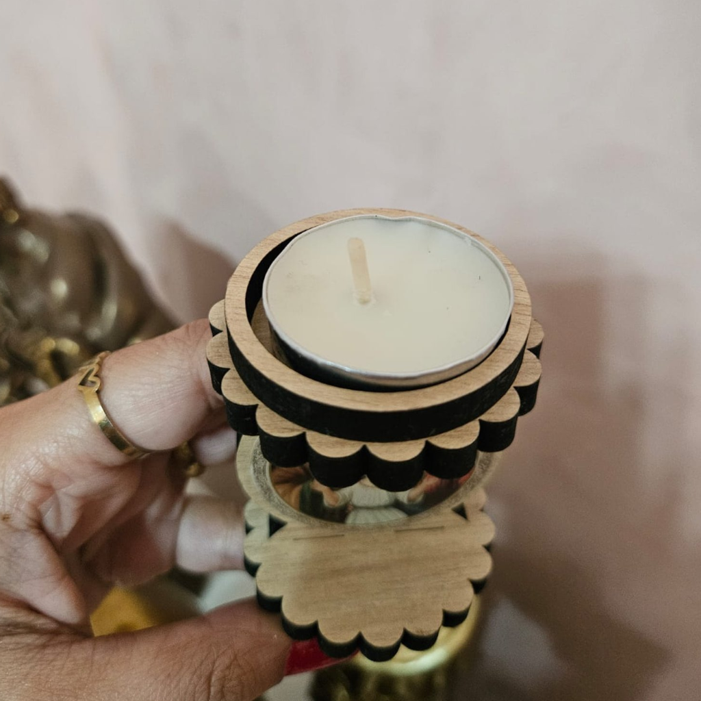 Luminária Mini Sagrada Família com vela