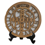 Saint Benedict medallion in natural MDF.