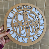 Saint Benedict medallion in natural MDF.