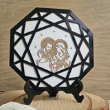 Mandala de la Sagrada Familia grabado en MDF – 22cm