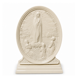 Adorno De Nossa Senhora De Fatima Em Metal Marfim