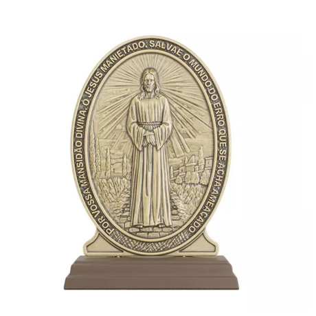 Adorno Medalha de Nossa Senhora das Lagrimas Ouro Velho 19cm