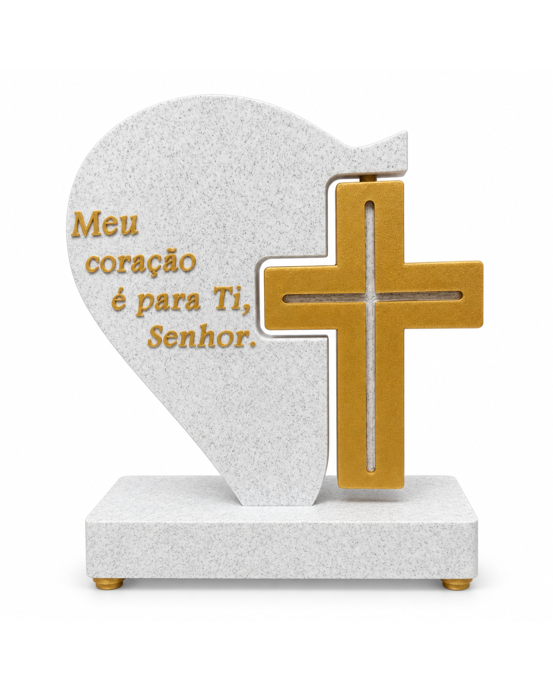Adorno Meu Coracao E Para Ti, Senhor - Dourado - Impressao 3D - 24 cm