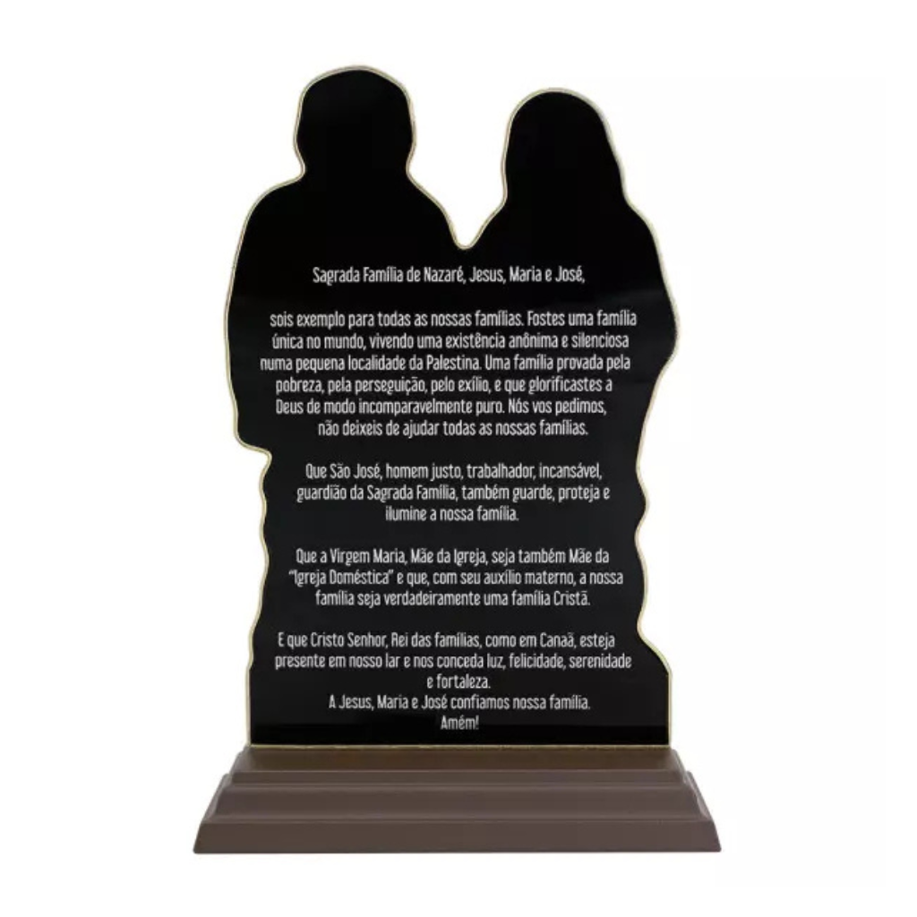 Adorno Sagrada Família em Metal Ouro Velho - 20cm