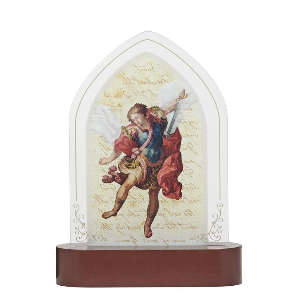 Adorno de Mesa São Miguel Arcanjo com LED - 20cm