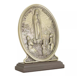 Adorno de Nossa Senhora de Fátima em Metal Ouro Velho 21,5cm