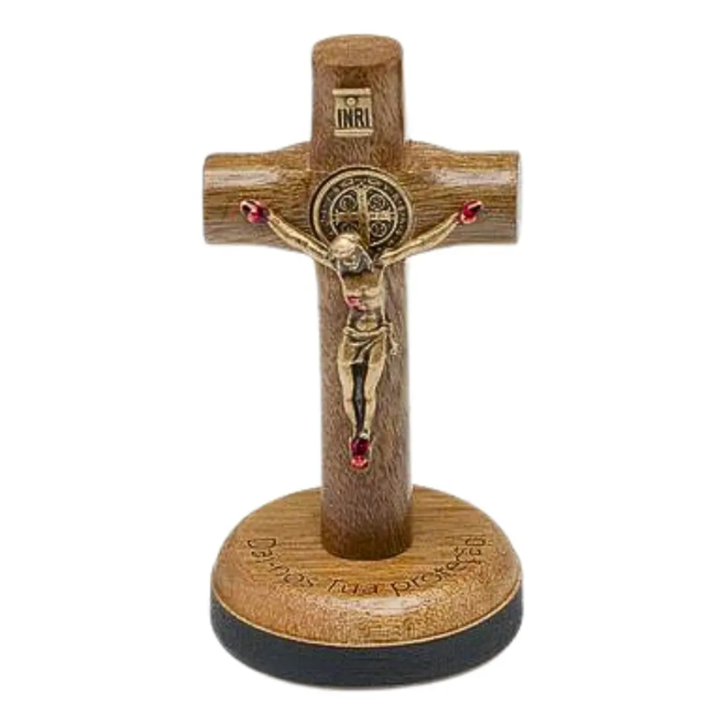Cruz Crucifixo São Bento Madeira - 6cm