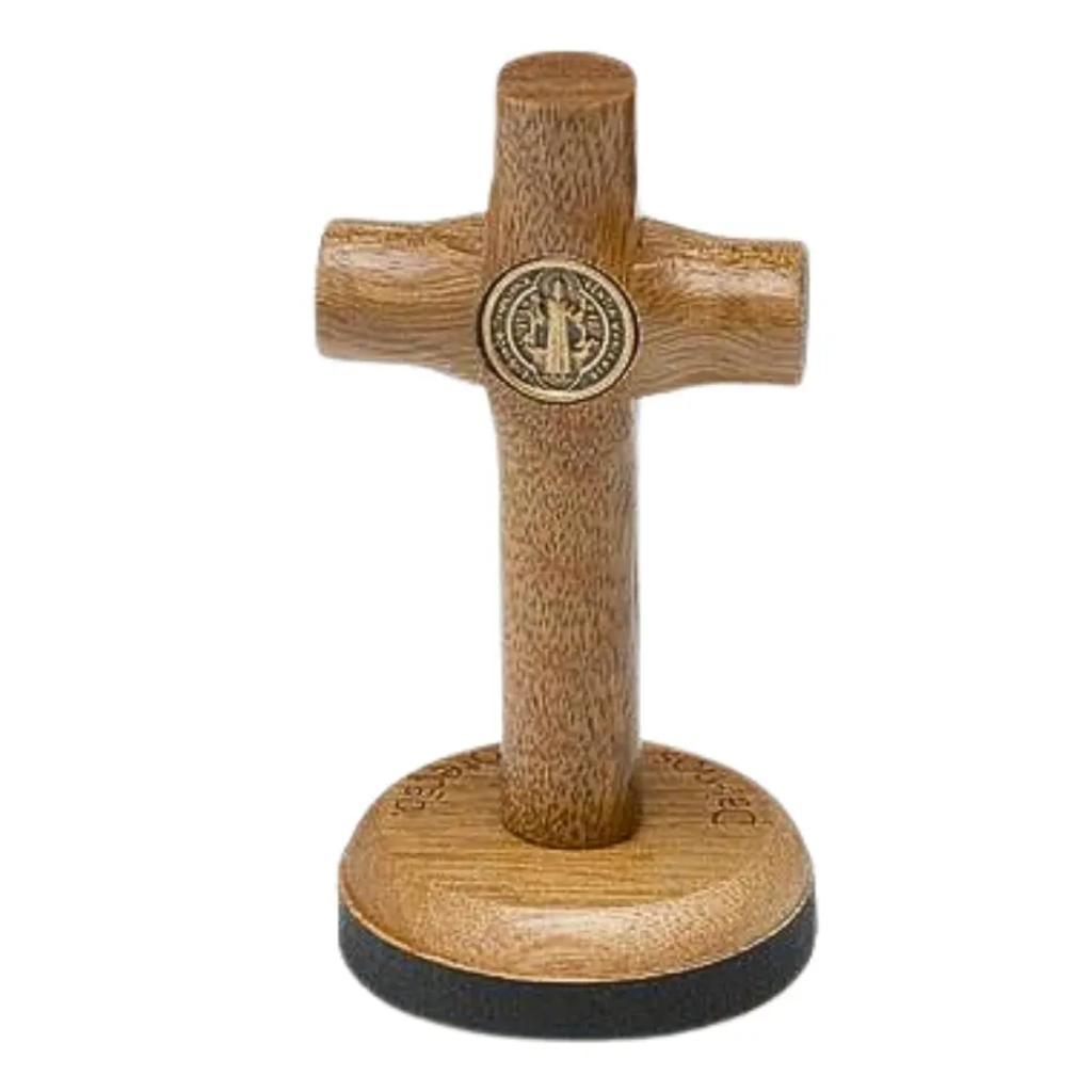 Cruz Crucifixo São Bento Madeira - 6cm