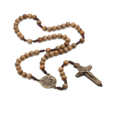 Saint Michael Rosary 10mm Imbuia Wood