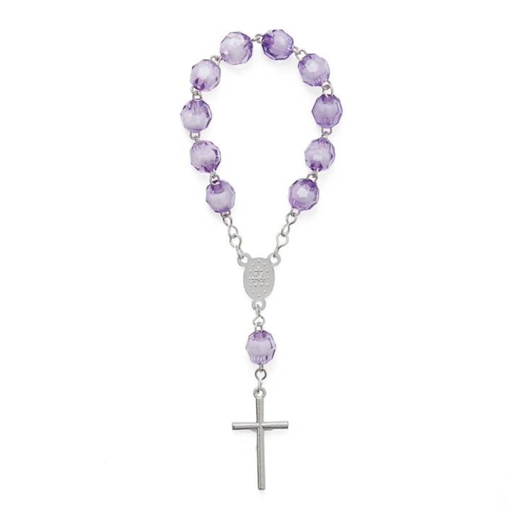 Acrylic crystal decade rosary with 8mm beads - Lilac