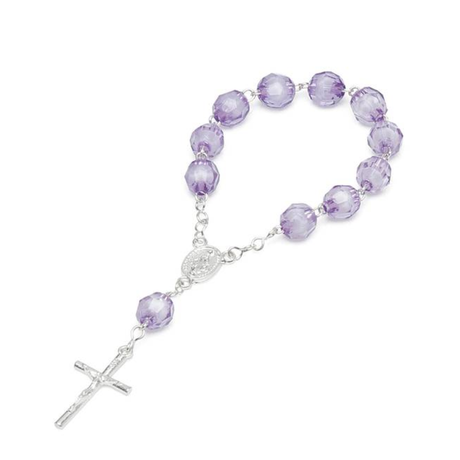 Acrylic crystal decade rosary with 8mm beads - Lilac