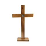 Crucifixo De Mesa E Parede Medalha São Bento - 35 Cm