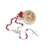 Red Bead Confirmation Rosary Souvenir