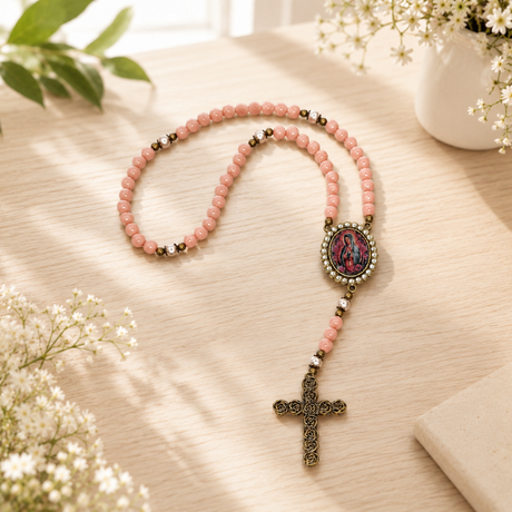 Terço Nossa Senhora de Guadalupe Rosa