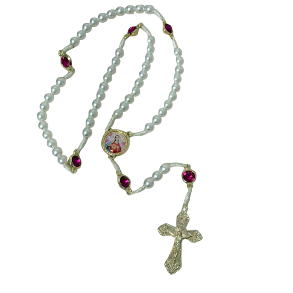 Immaculate Heart of Mary Rosary (pink)