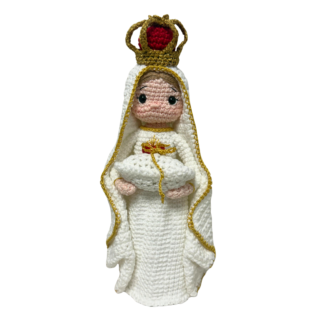 Nuestra Señora de Fátima en crochet – Portaanillos