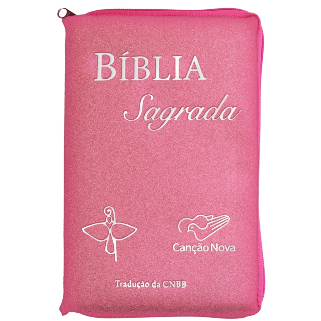 Bíblia Sagrada Tradução Oficial CNBB - Luxo com Zíper Rosa