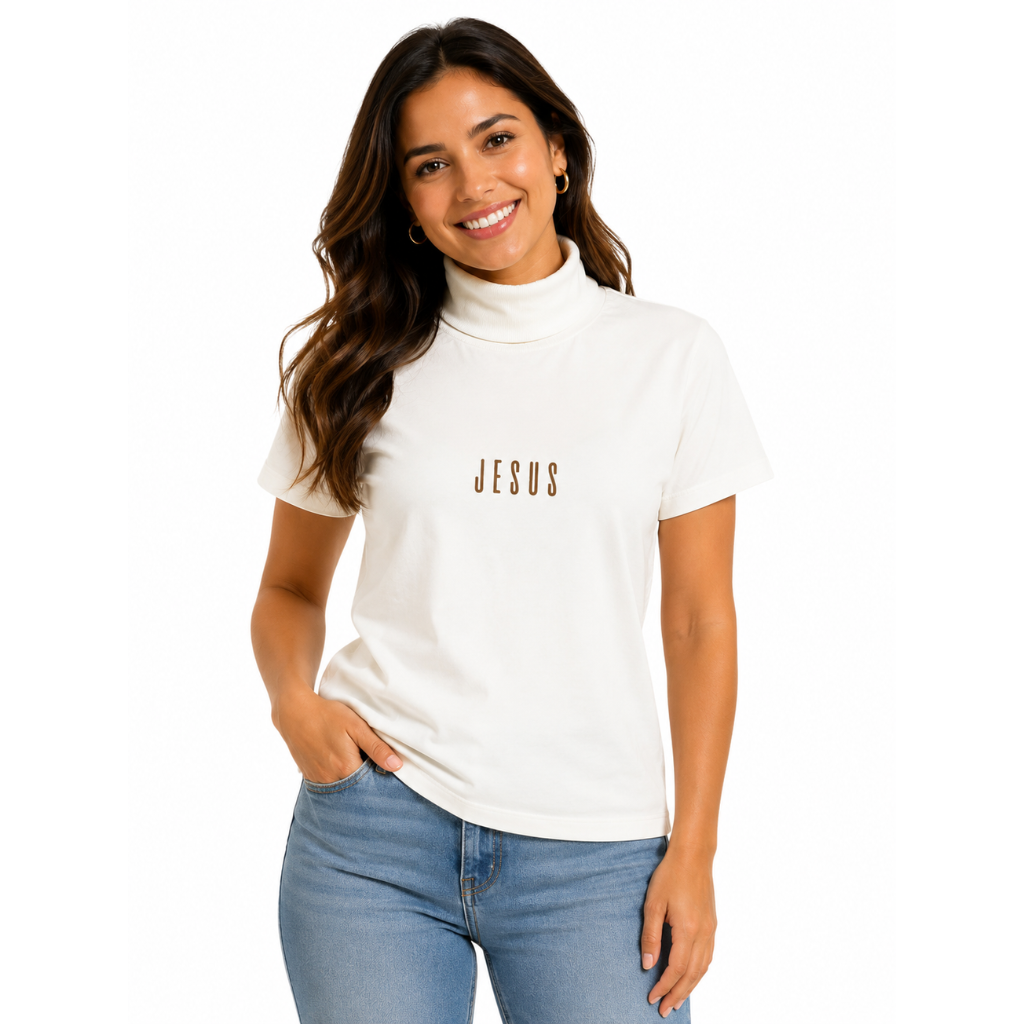 T-Shirt Gola Alta Jesus - Branca