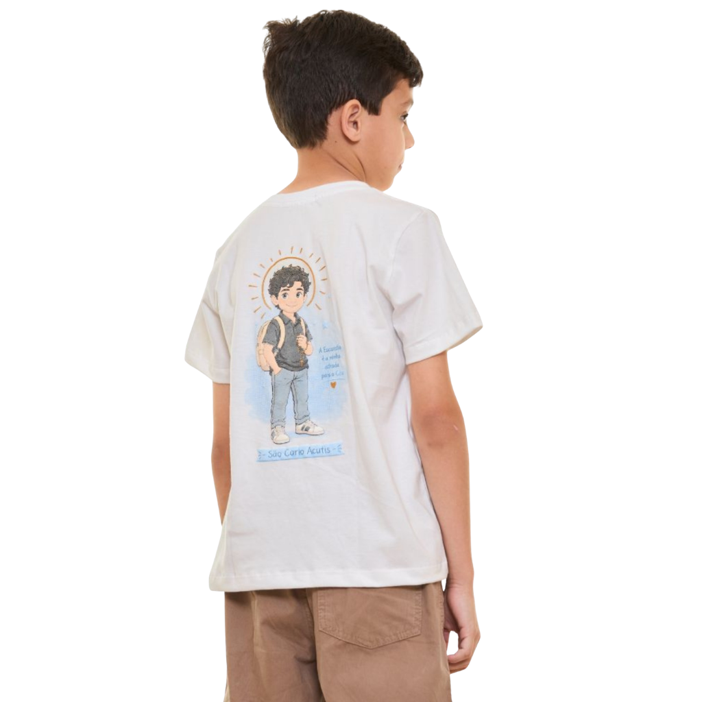 Camiseta Infantil São Carlo Acutis