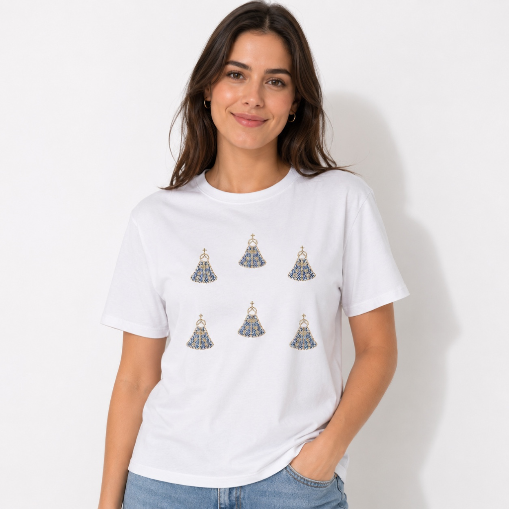 Camiseta Nossa Senhora Aparecida - Branca